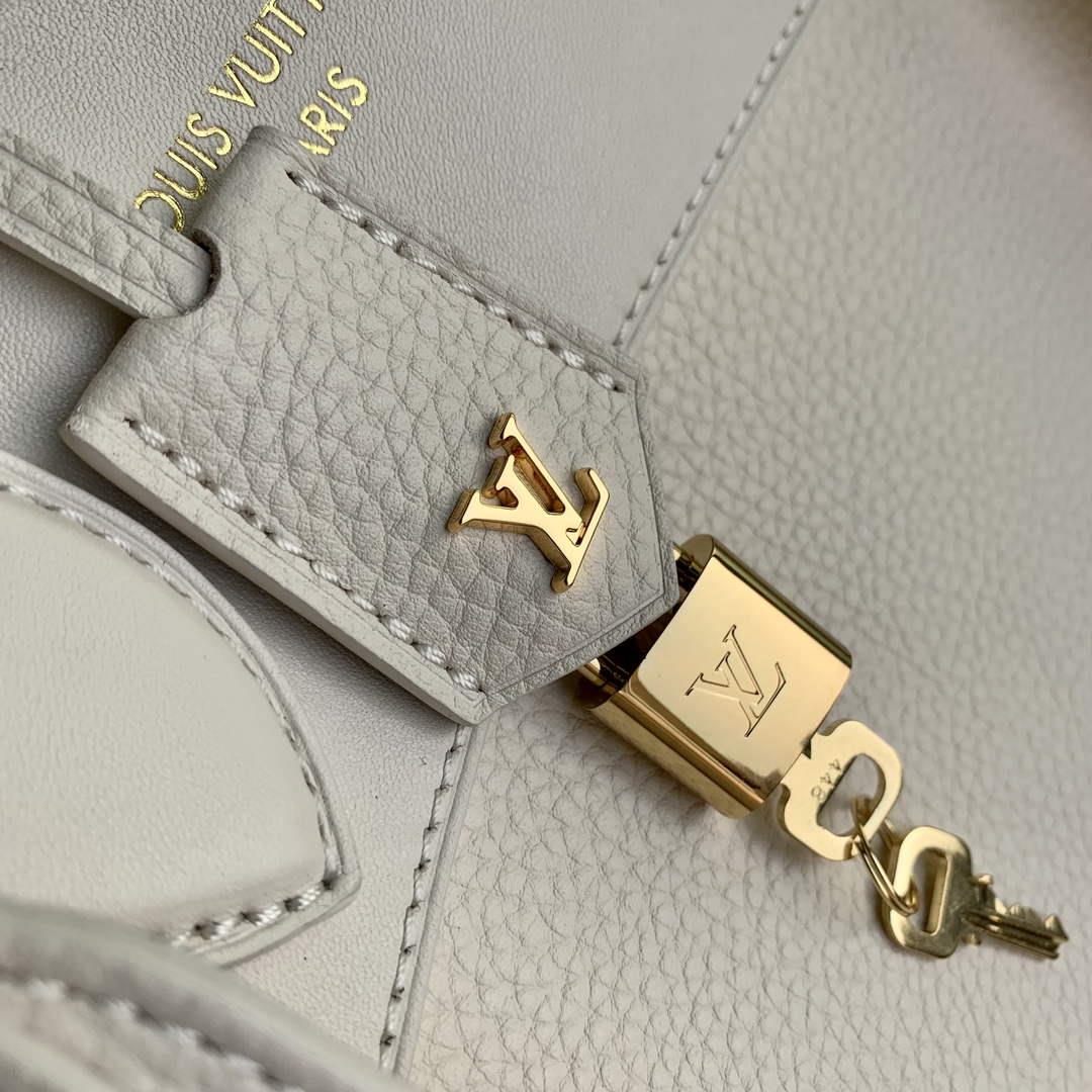 LV M23061 Louis Vuitton Lock It MM Bag Crème Beige