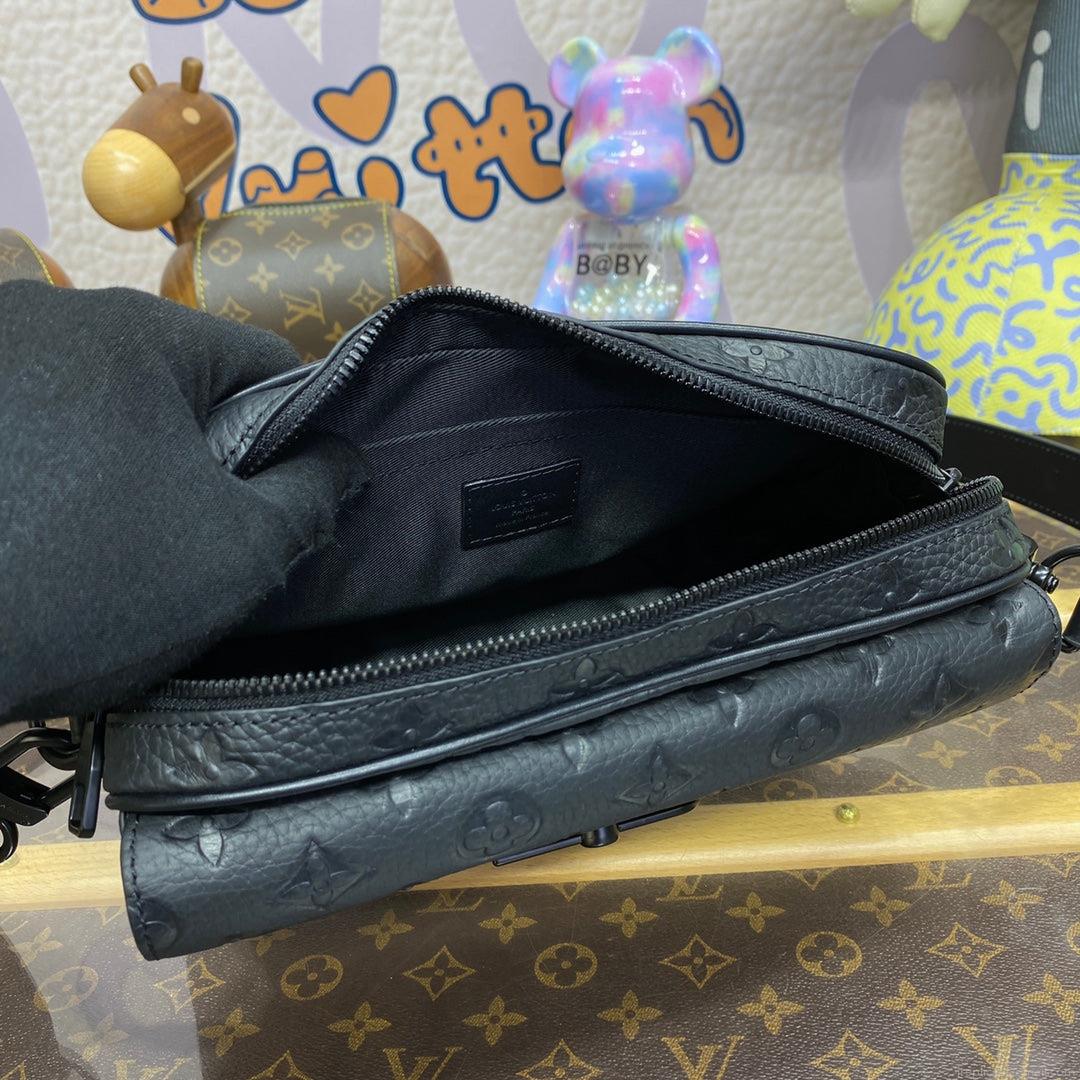 LV M23742 Louis Vuitton Steamer Messenger Bag Taurillon Monogram embossed cowhide leather