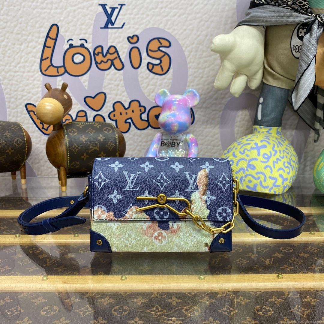 LV M82900 Louis Vuitton Steamer Wearable Wallet Ink Blue