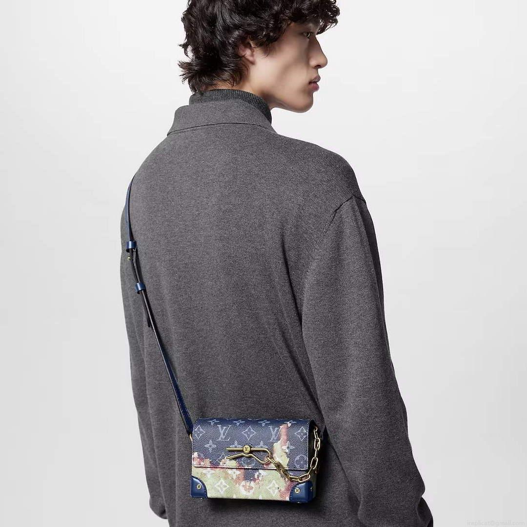 LV M82900 Louis Vuitton Steamer Wearable Wallet Ink Blue