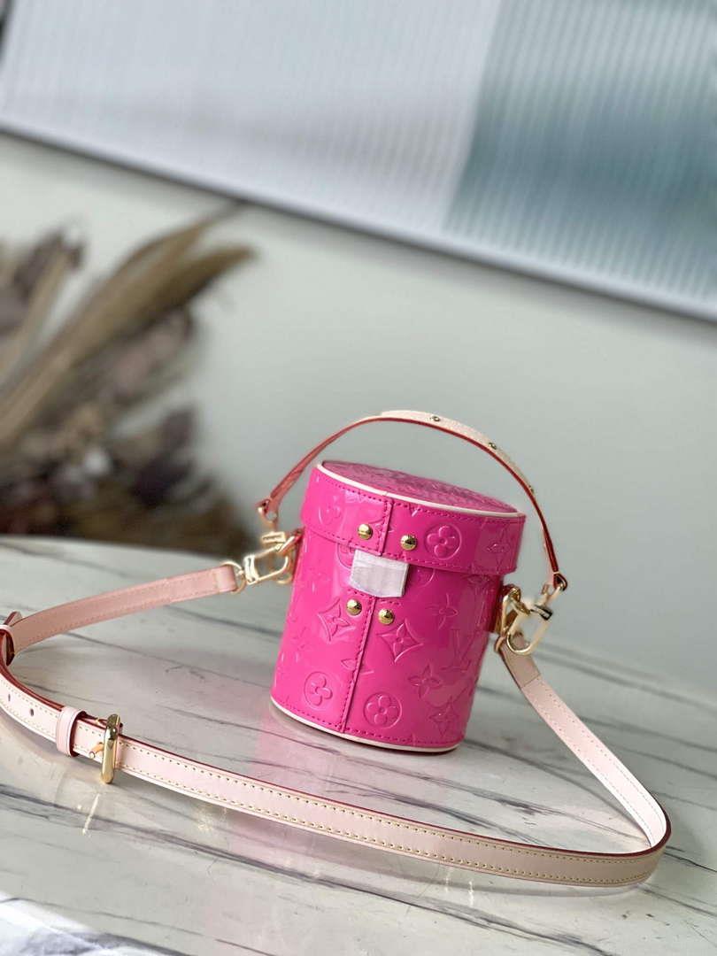 LV M24102 Louis Vuitton Astor Monogram Vernis Bag Neon Pink