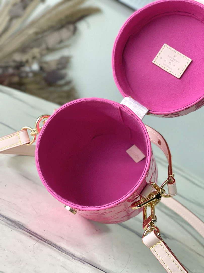LV M24102 Louis Vuitton Astor Monogram Vernis Bag Neon Pink