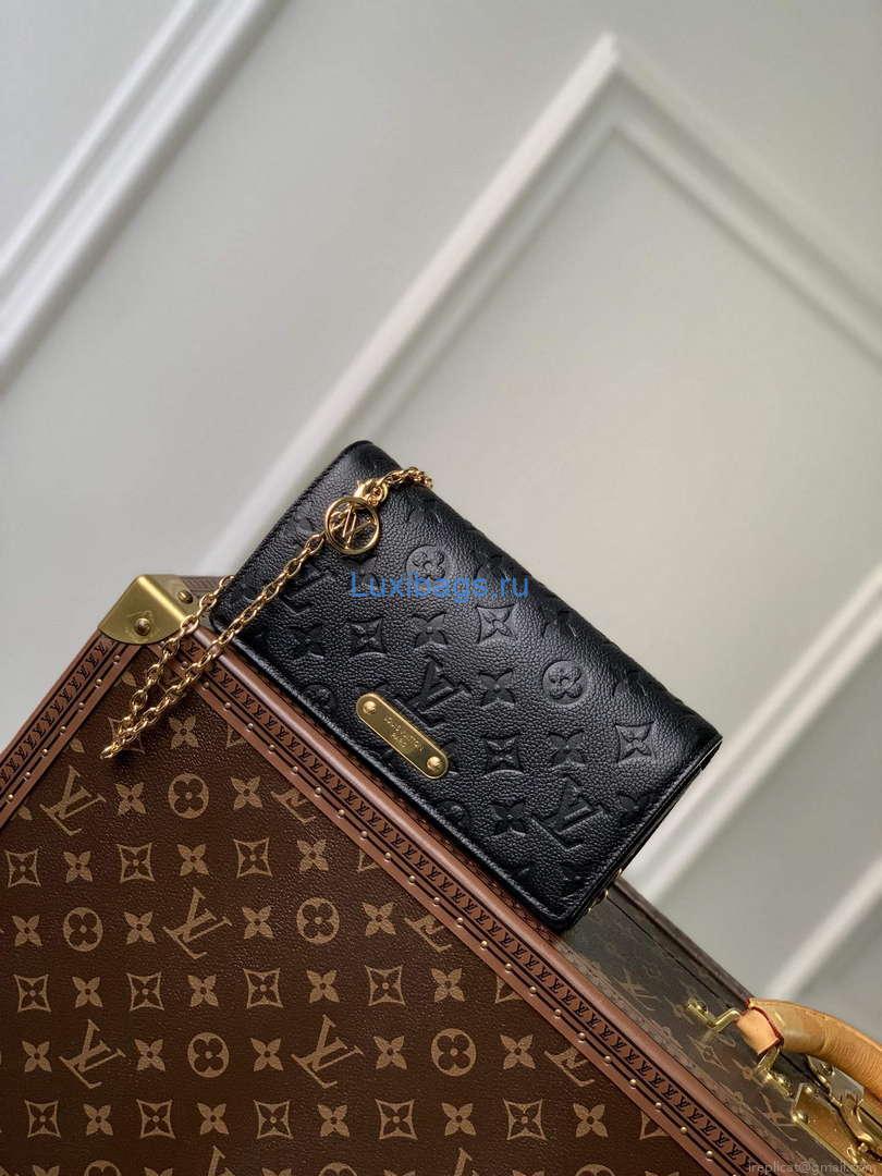 LV M46919 Louis Vuitton Wallet On Chain Lily Bag Black