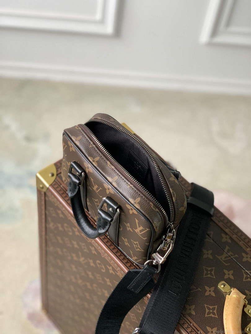 LV M82770 Louis Vuitton Nano Porte Documents Voyage Bag Brown