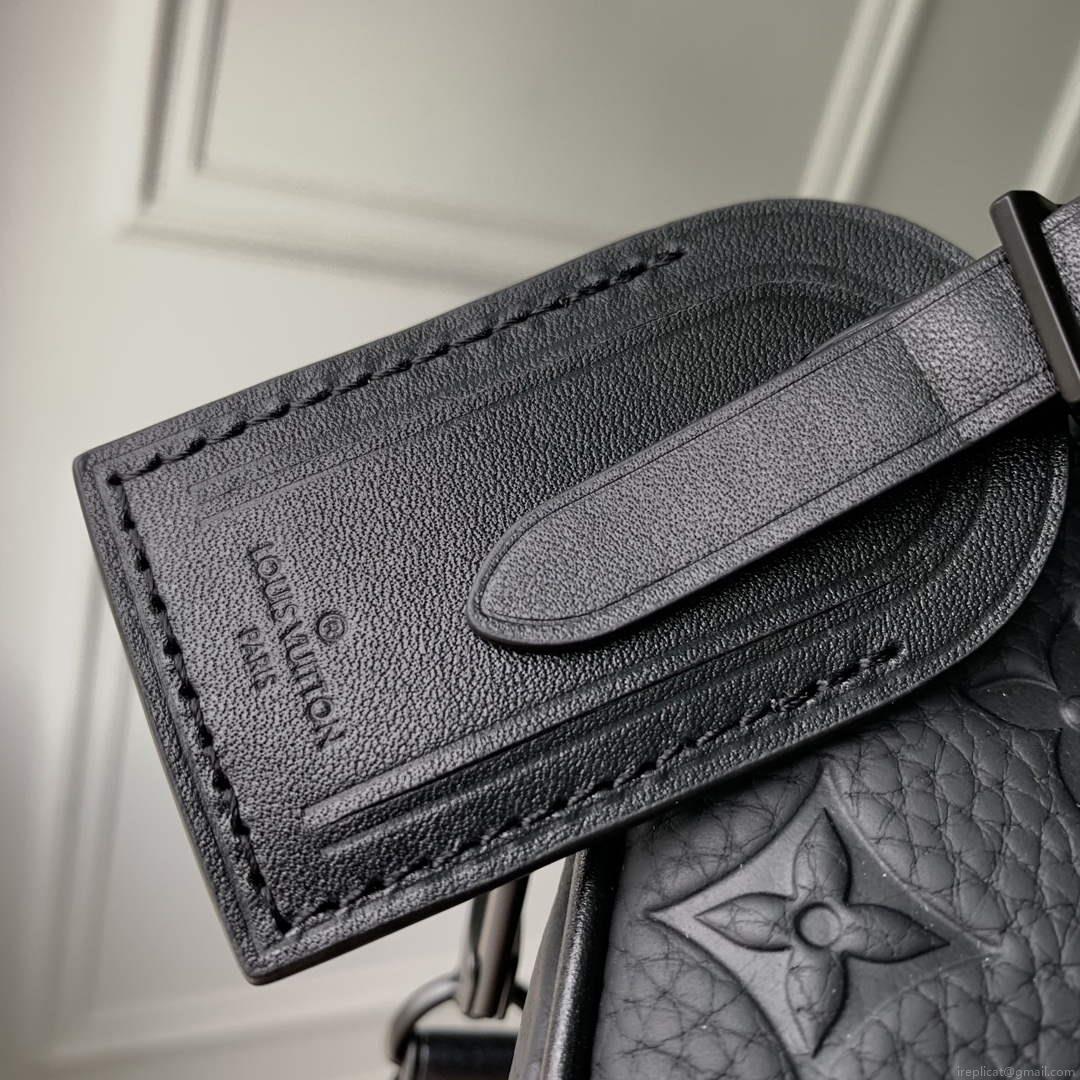 LV M82770 Louis Vuitton Nano Porte Documents Voyage Bag Black leather