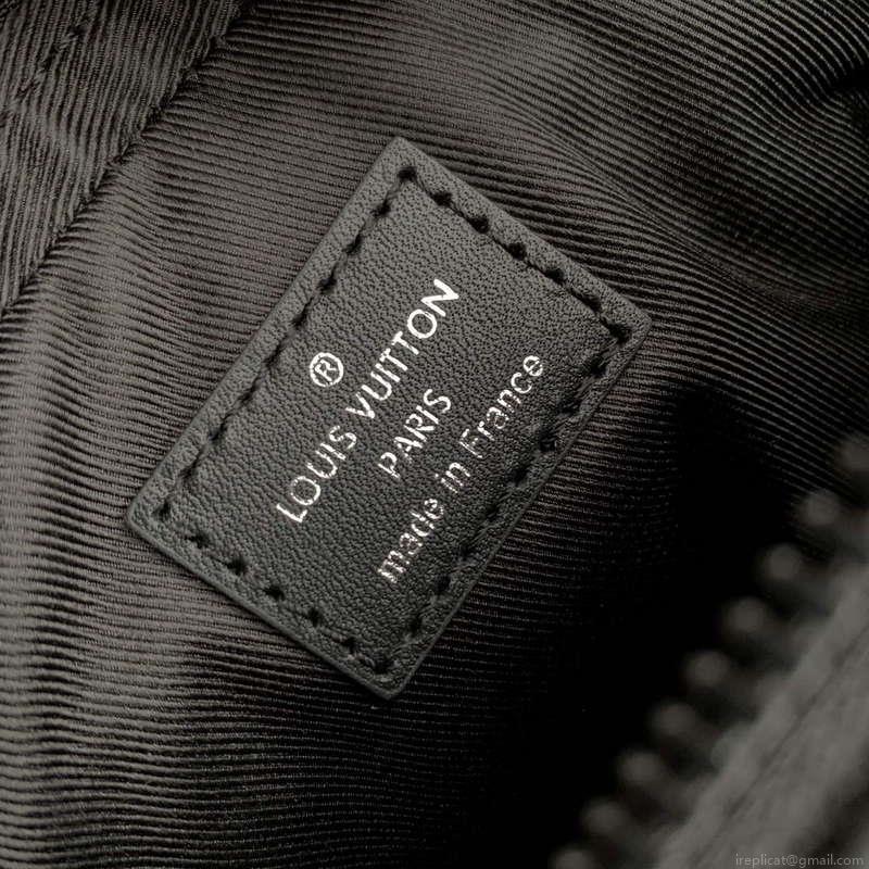 LV M82770 Louis Vuitton Nano Porte Documents Voyage Bag Black leather