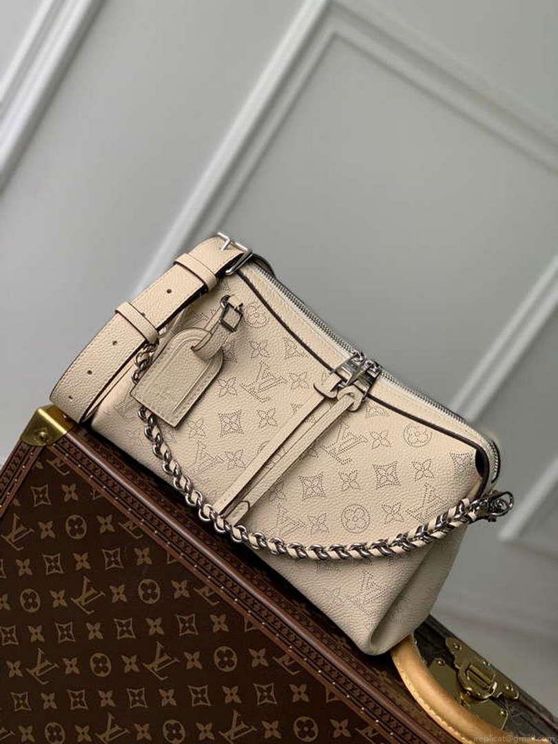 LV M24114 Louis Vuitton Hand It All PM Bag Mahina Crème Beige