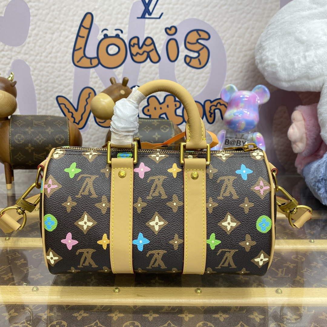 LV M24849 Louis Vuitton Keepall Bandoulière 25 Bag Chocolate