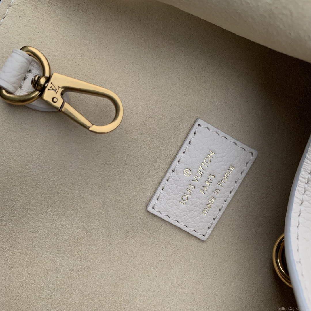 LV M25022 Louis Vuitton Low Key Hobo MM Handbag Limestone Gray