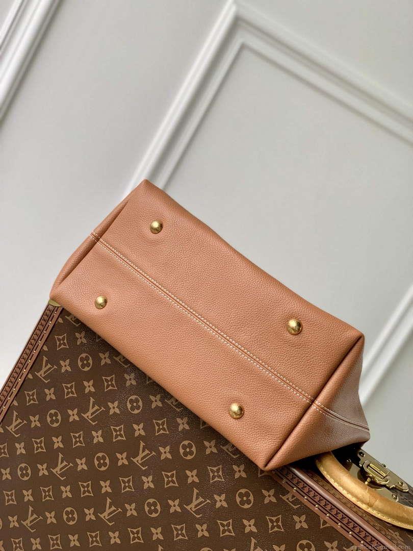 LV M24974 Louis Vuitton Low Key Hobo MM Handbag Cognac Brown