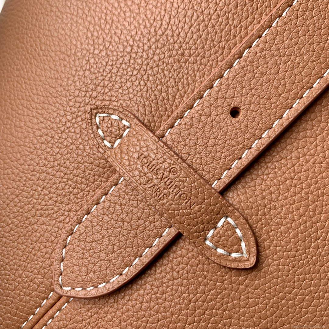 LV M24974 Louis Vuitton Low Key Hobo MM Handbag Cognac Brown