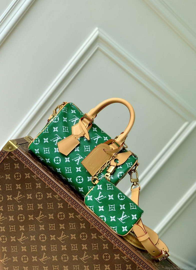 LV M24423 Louis Vuitton Speedy P9 Bandoulière 25 Monogram Bag Green