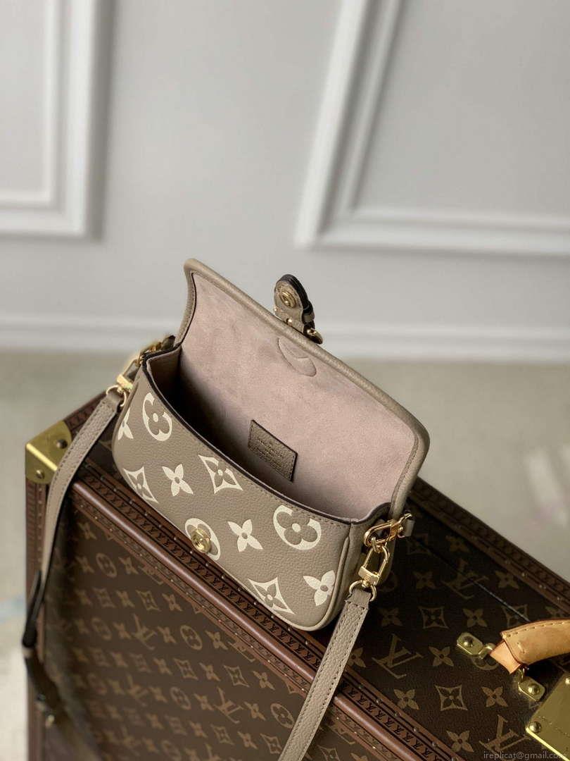 LV M83300 Louis Vuitton Nano Diane Bag Monogram Empreinte leather Tourterelle Beige / Cream