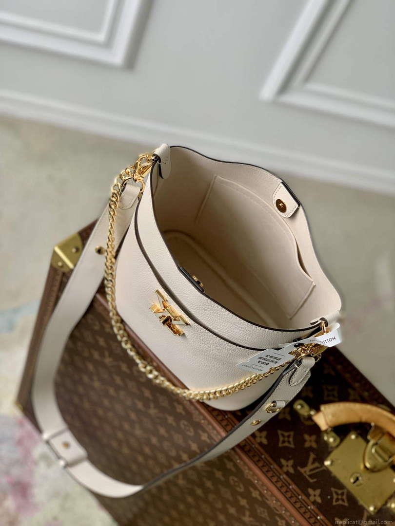 LV M24638 Louis Vuitton Lock and Walk Bucket Bag Quartz