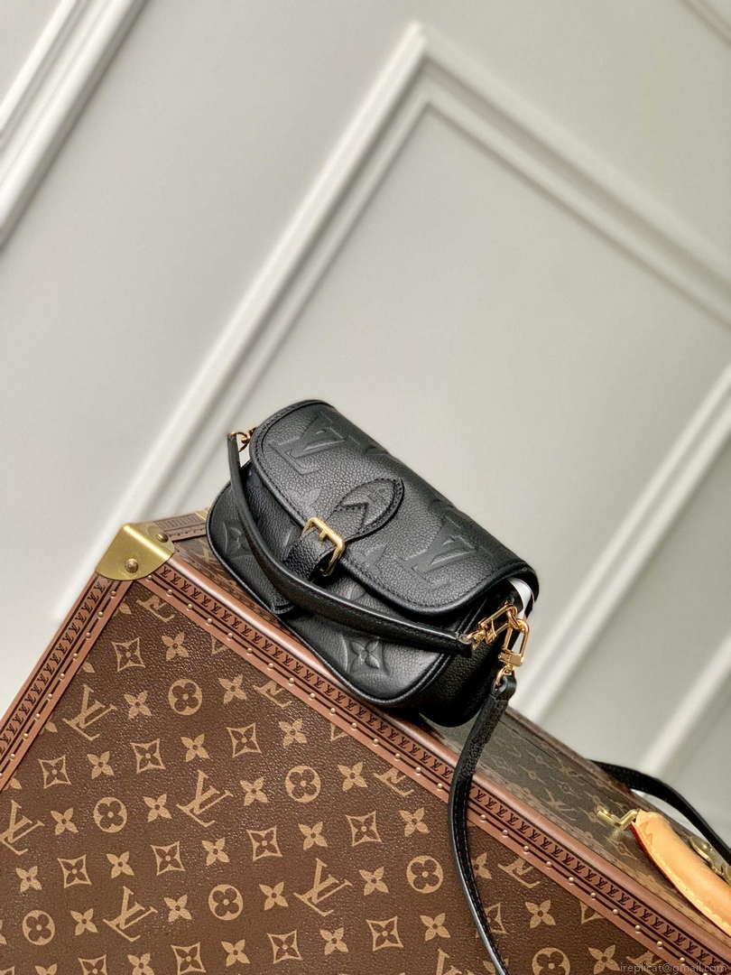 LV M83566 Louis Vuitton Nano Diane Bag Empreinte leather Black