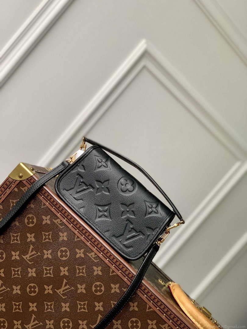 LV M83566 Louis Vuitton Nano Diane Bag Empreinte leather Black