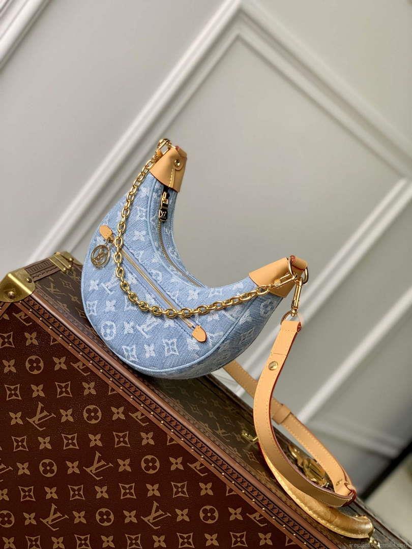 LV M24846 Louis Vuitton Loop Bag Sky Blue Monogram denim