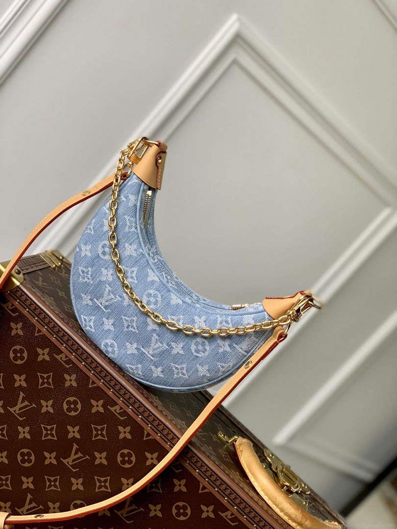 LV M24846 Louis Vuitton Loop Bag Sky Blue Monogram denim