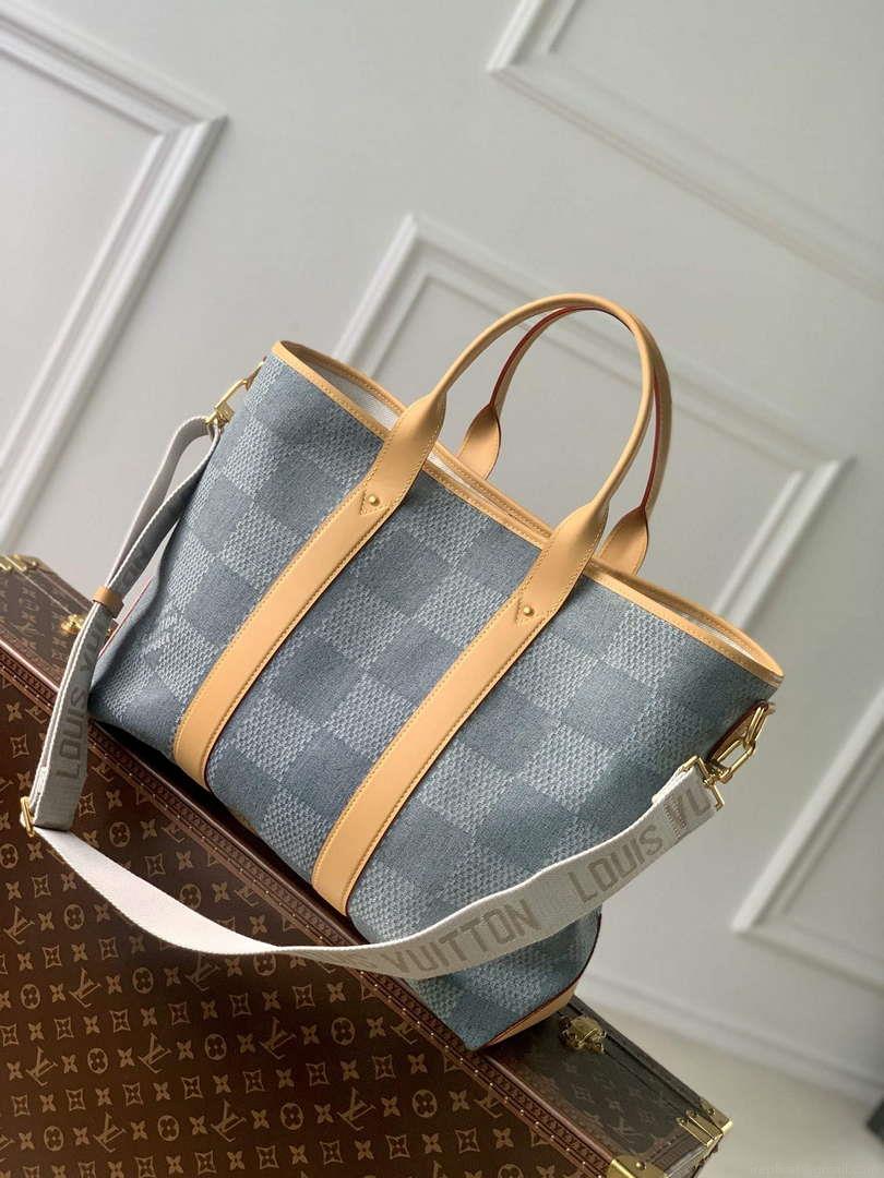 LV N40702 Louis Vuitton Weekend Tote Bag Blue