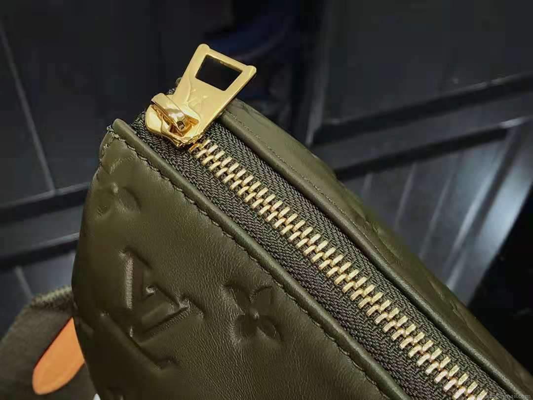 LV M57782 Louis Vuitton Coussin MM Embossed puffy Lambskin M57783 Bag Green