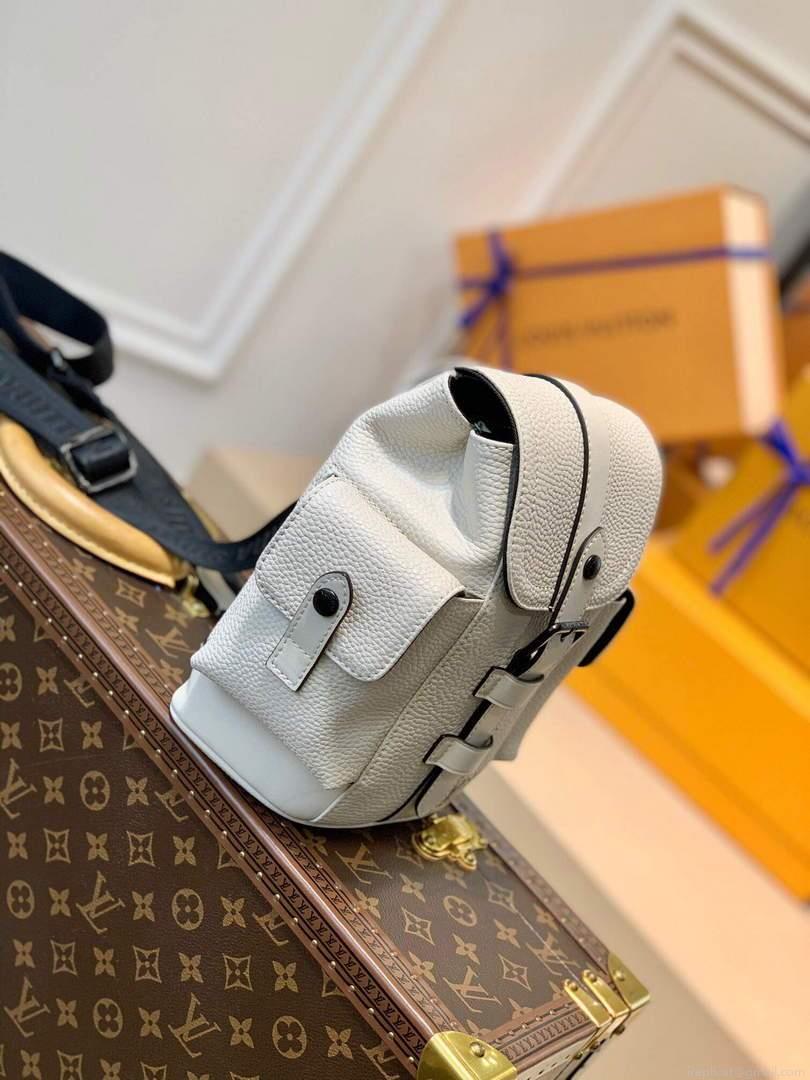LV M58493 Louis Vuitton Christopher XS Bag White M58495