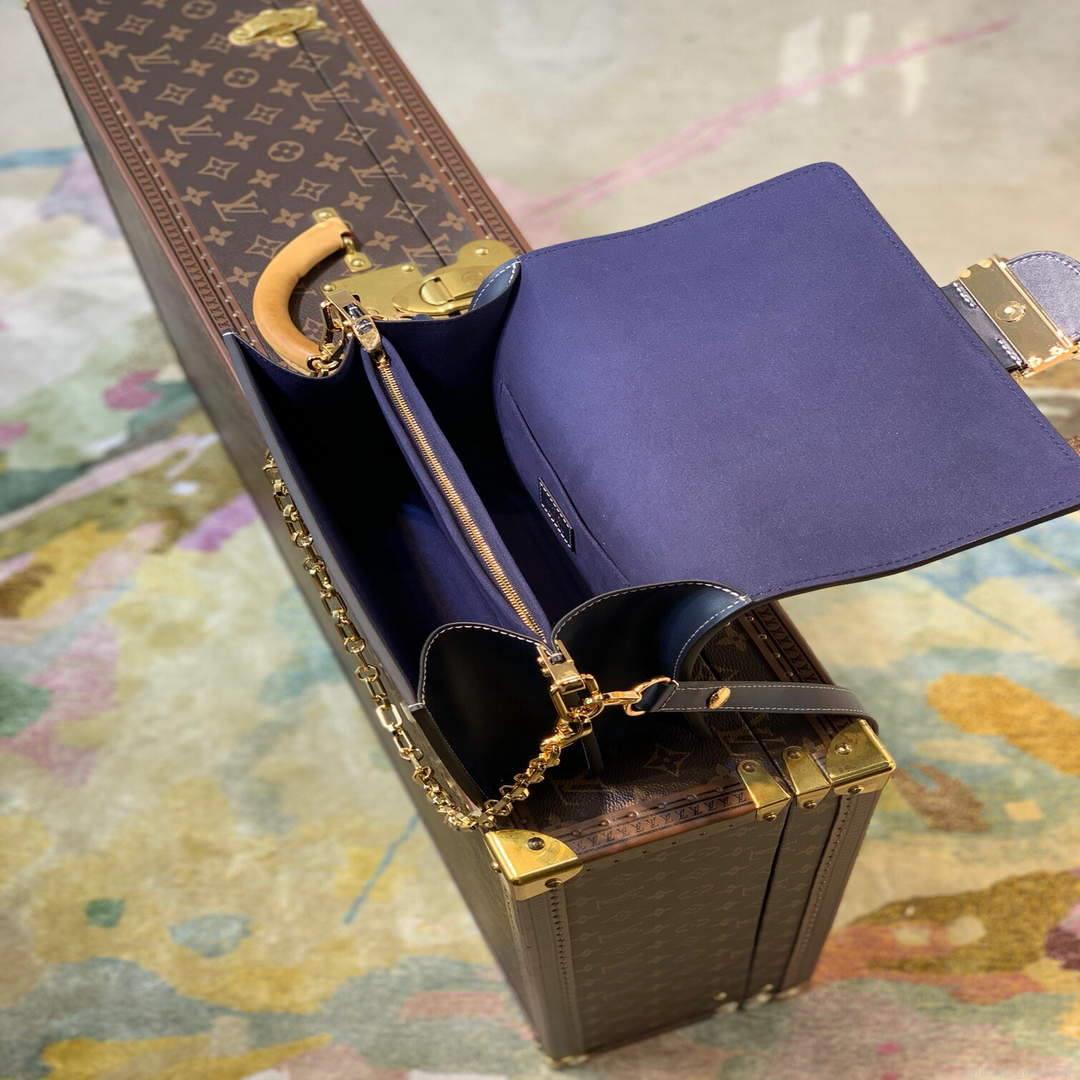 LV M59631 Louis Vuitton Dauphine MM Denim Leather Bag