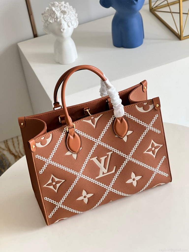 Louis Vuitton M46015 LV M46016 Onthego MM Monogram Arizona Brown