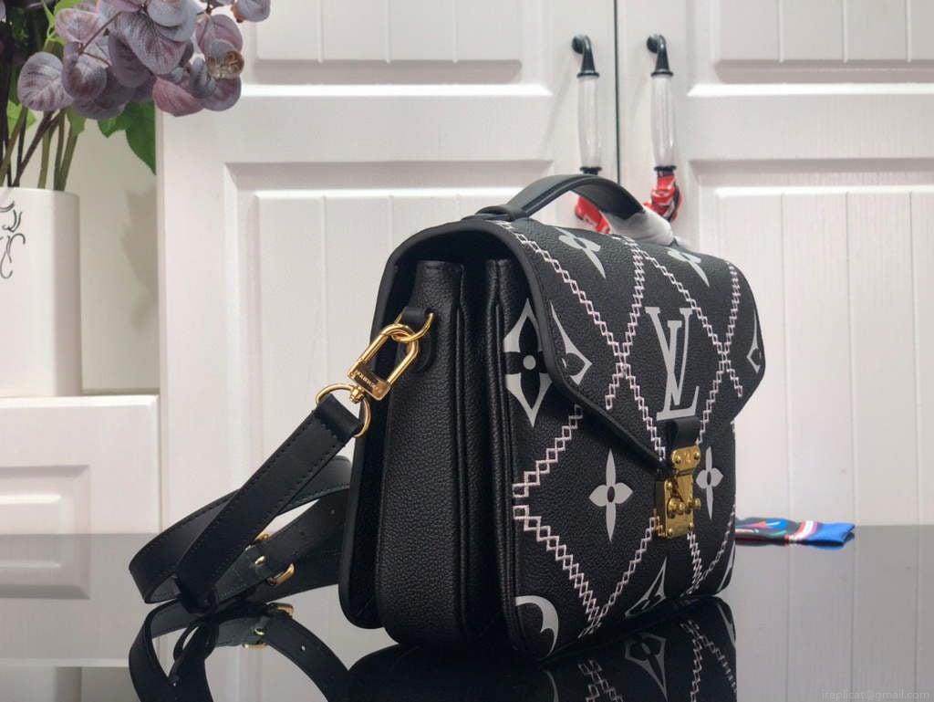 Louis Vuitton M46028 LV M46018 Pochette Metis Monogram Black