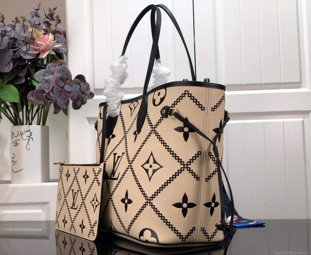 Louis Vuitton M46039 LV M46040 Neverfull MM Beige