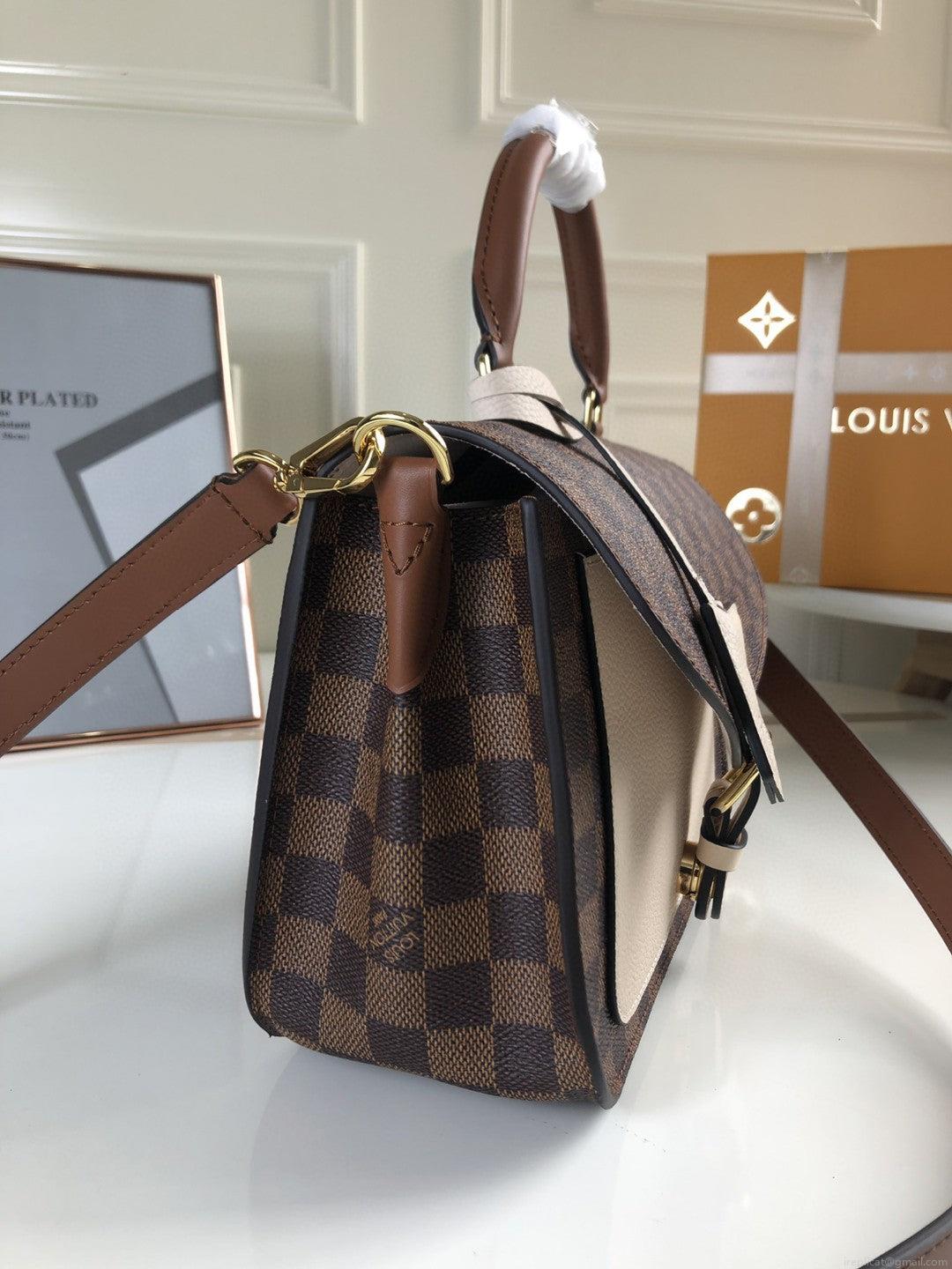 Louis Vuitton N40148 LV Trendy Crossbody Bag Damier Ebene Beige