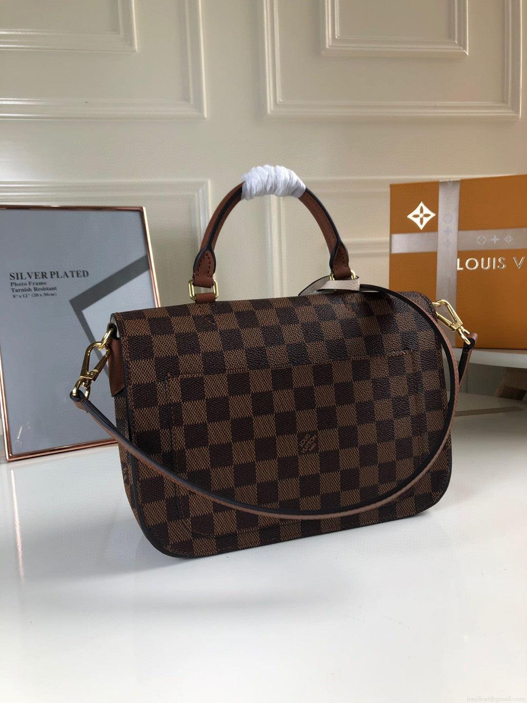 Louis Vuitton N40148 LV Trendy Crossbody Bag Damier Ebene Beige