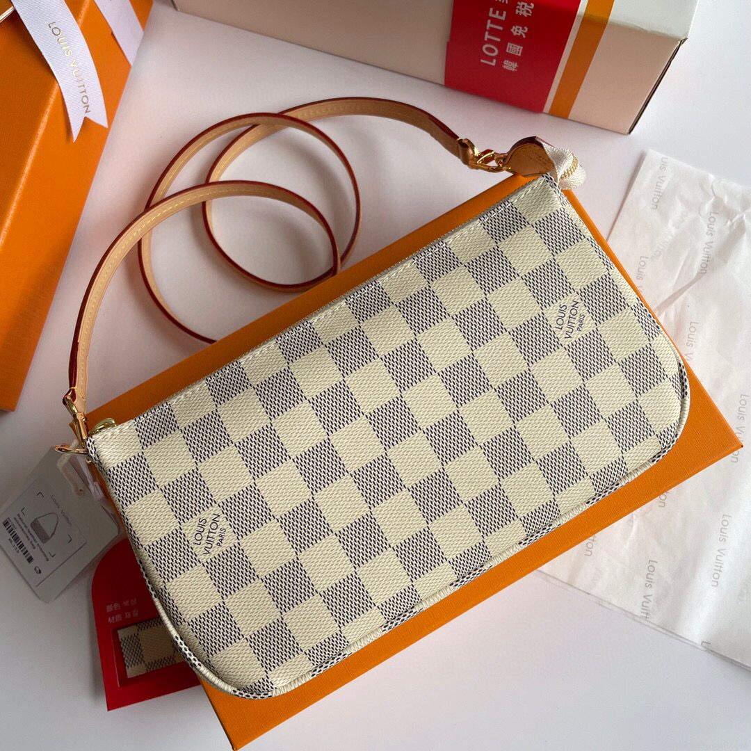 LV N41207 Louis Vuitton Pochette Accessoires Damier azur canvas