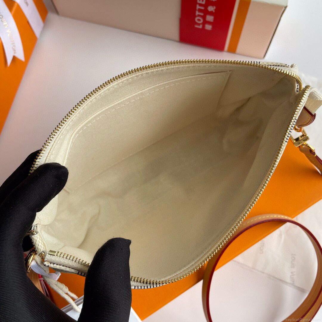 LV N41207 Louis Vuitton Pochette Accessoires Damier azur canvas