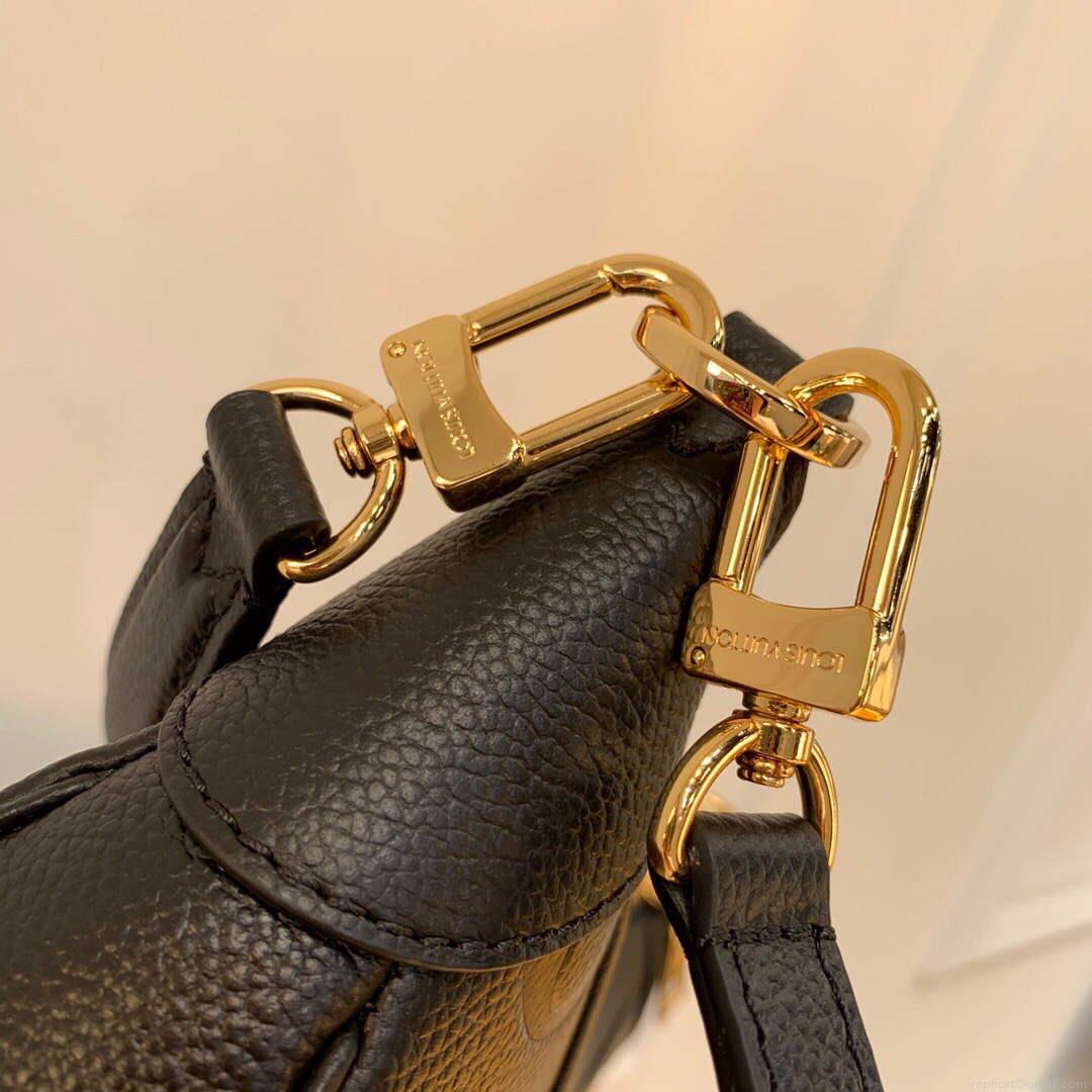 LV M46002 Louis Vuitton Bagatelle Mini Hobo Handbag Black