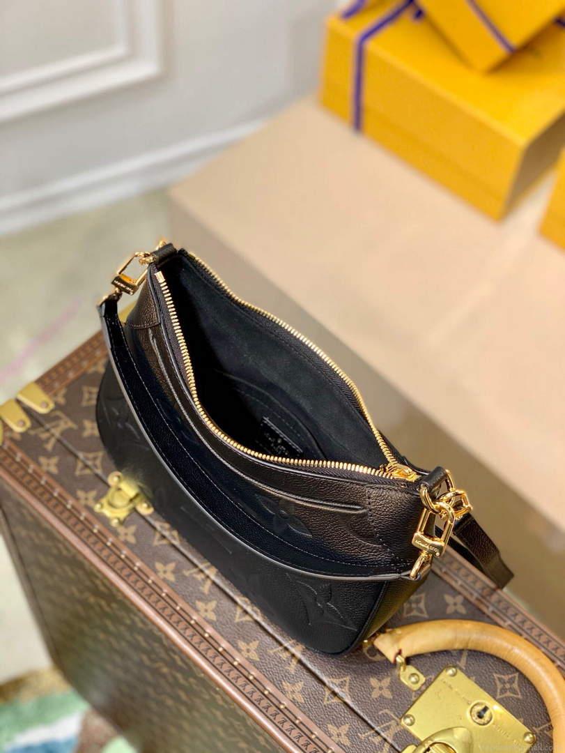 LV M46002 Louis Vuitton Bagatelle Mini Hobo Handbag Black