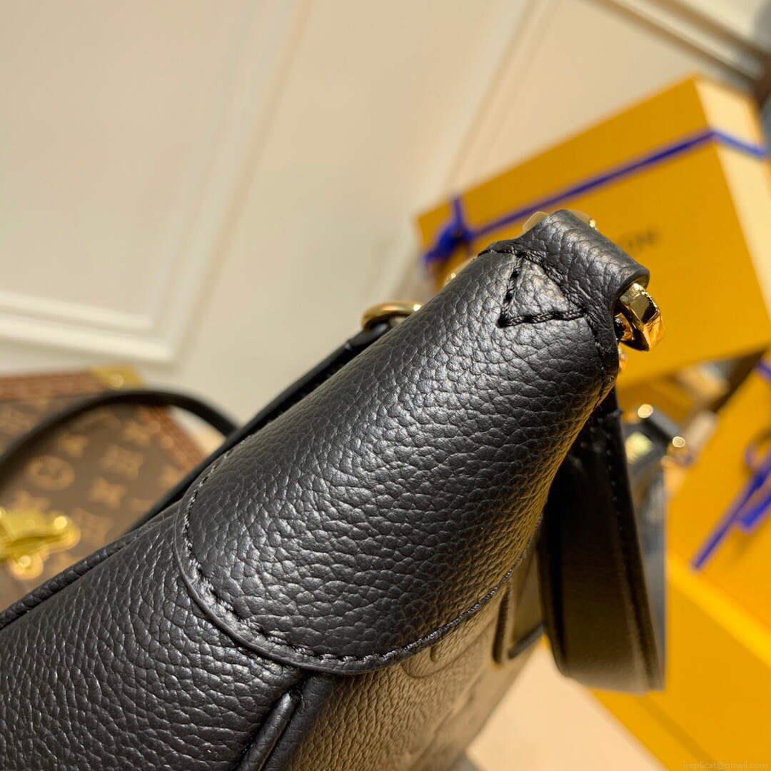 LV M46002 Louis Vuitton Bagatelle Mini Hobo Handbag Black