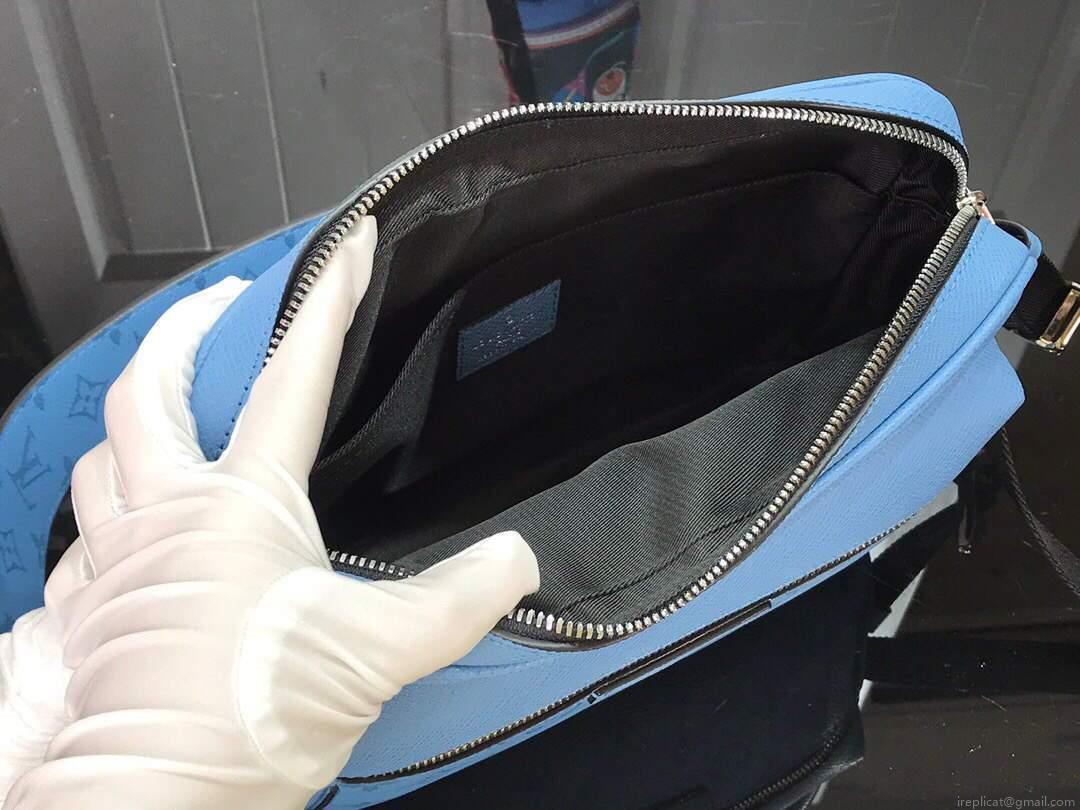 LV M30242 Louis Vuitton Outdoor Messenger Taiga Leather Blue
