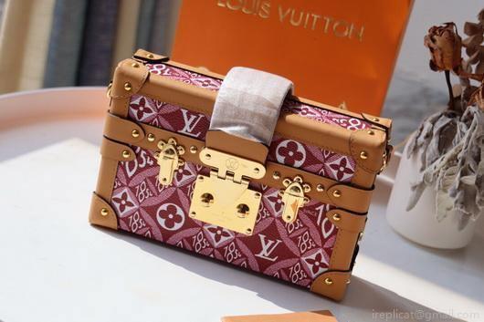 LV M40273 Louis Vuitton Petite Malle Bag Mini Monogram Jacquard Red