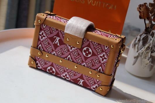 LV M40273 Louis Vuitton Petite Malle Bag Mini Monogram Jacquard Red