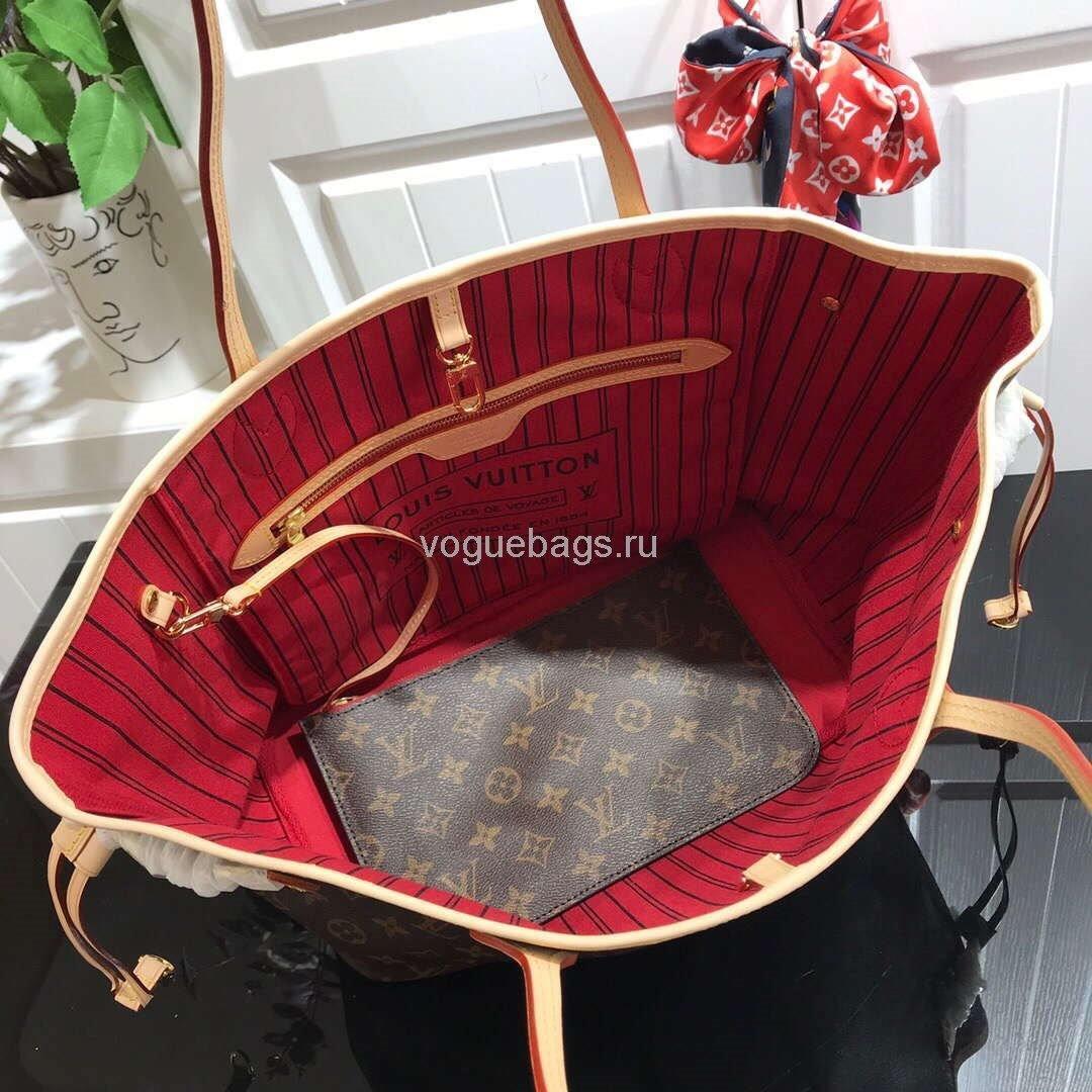 LV M41177 Louis Vuitton Neverfull MM Monogram M41178 Bag Red