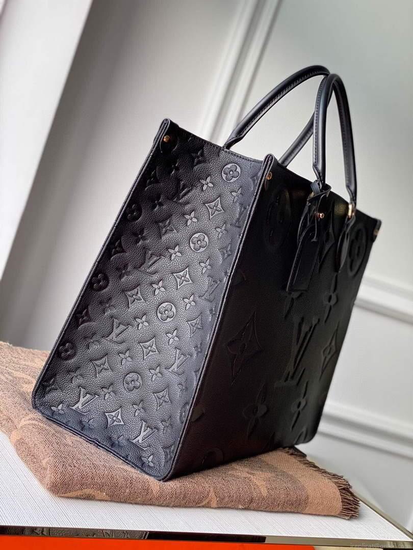 LV M44925 Louis Vuitton Onthego GM M45595 Bag Monogram Empreinte Leather Black