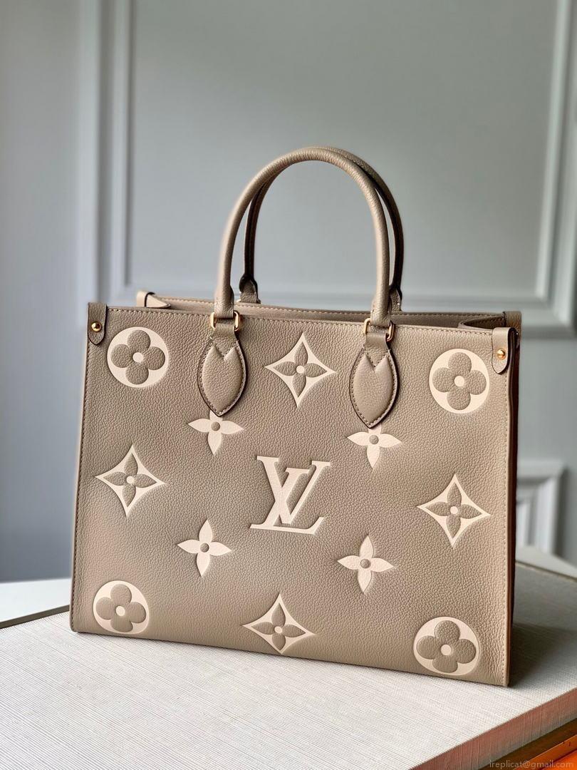 LV M45494 Louis Vuitton ONTHEGO MM Bag M45495 Cream and Beige