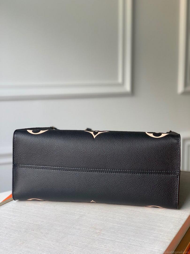 LV M45495 Louis Vuitton ONTHEGO MM Bag M45494 Black and Beige
