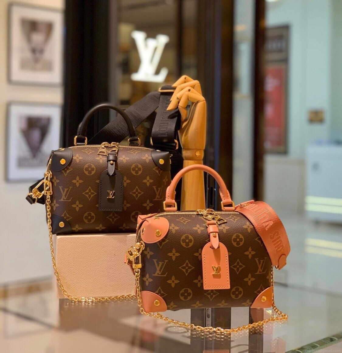 LV M45531 Louis Vuitton Petite Malle Souple Bag M45571 Monogram Pink