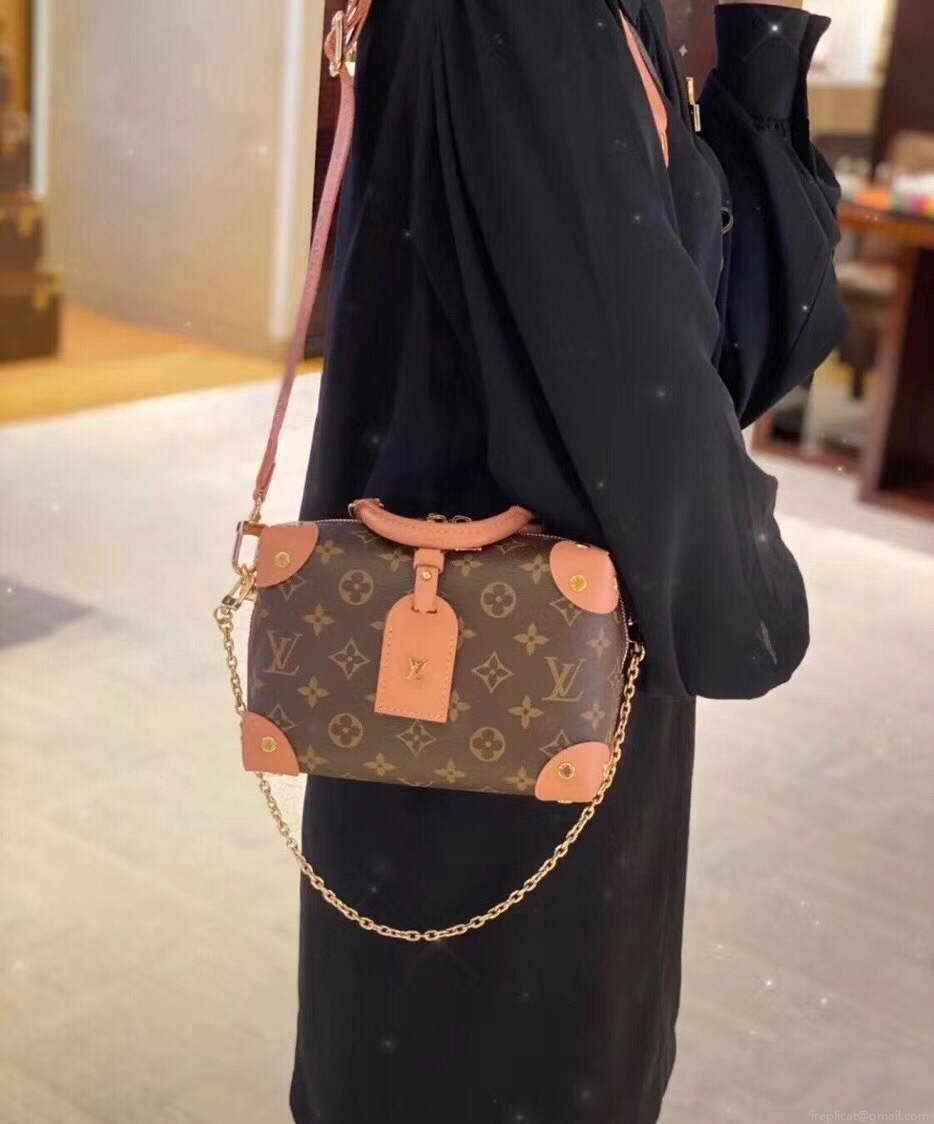 LV M45531 Louis Vuitton Petite Malle Souple Bag M45571 Monogram Pink