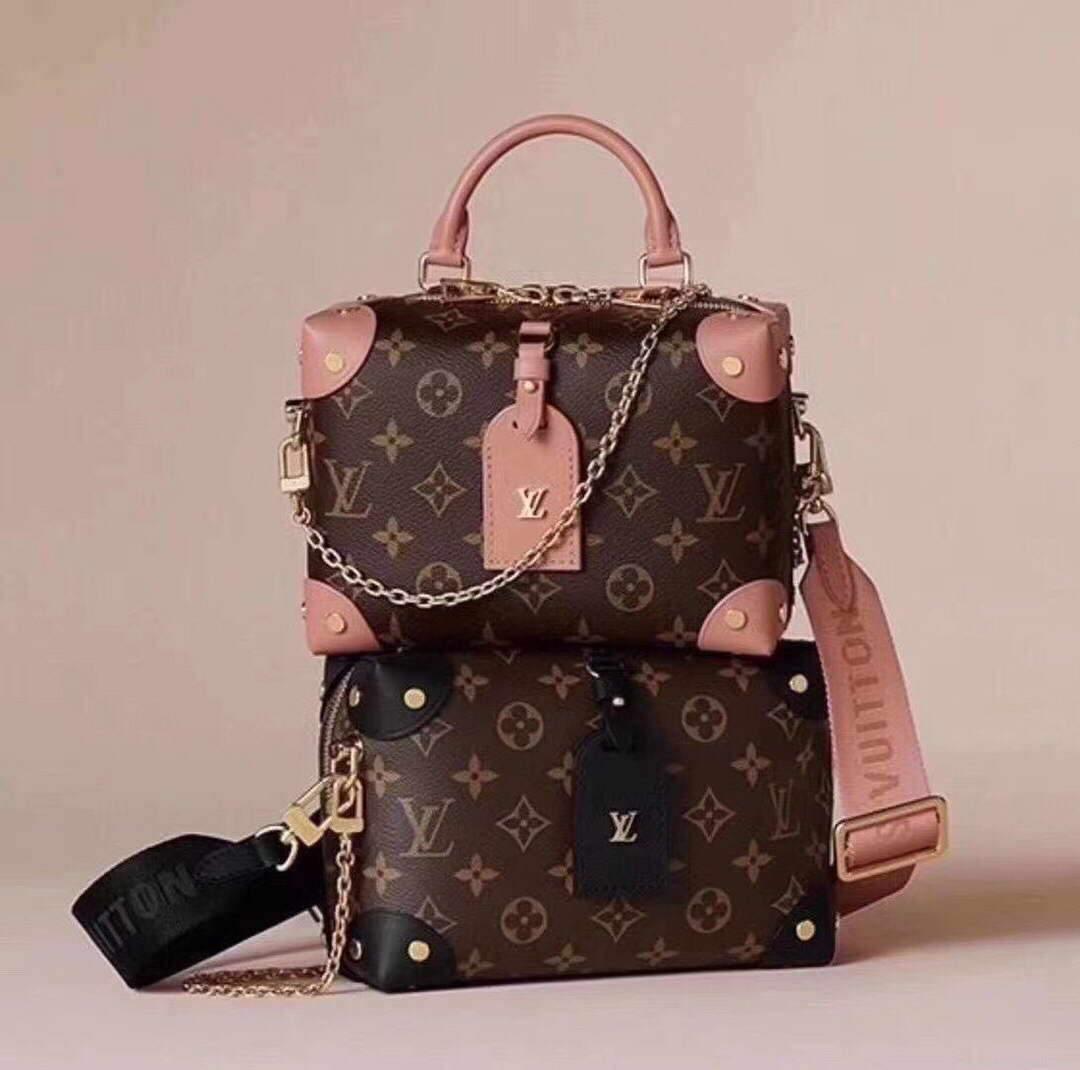 LV M45531 Louis Vuitton Petite Malle Souple Bag M45571 Monogram Pink