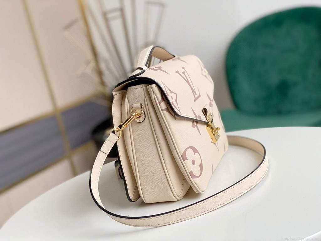 LV M45596 Louis Vuitton M45773 Pochette Metis Bag Cream and Rose Pink