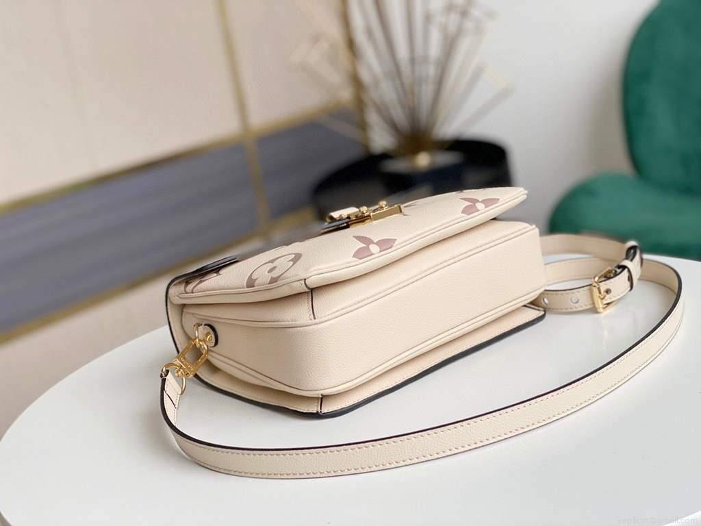 LV M45596 Louis Vuitton M45773 Pochette Metis Bag Cream and Rose Pink