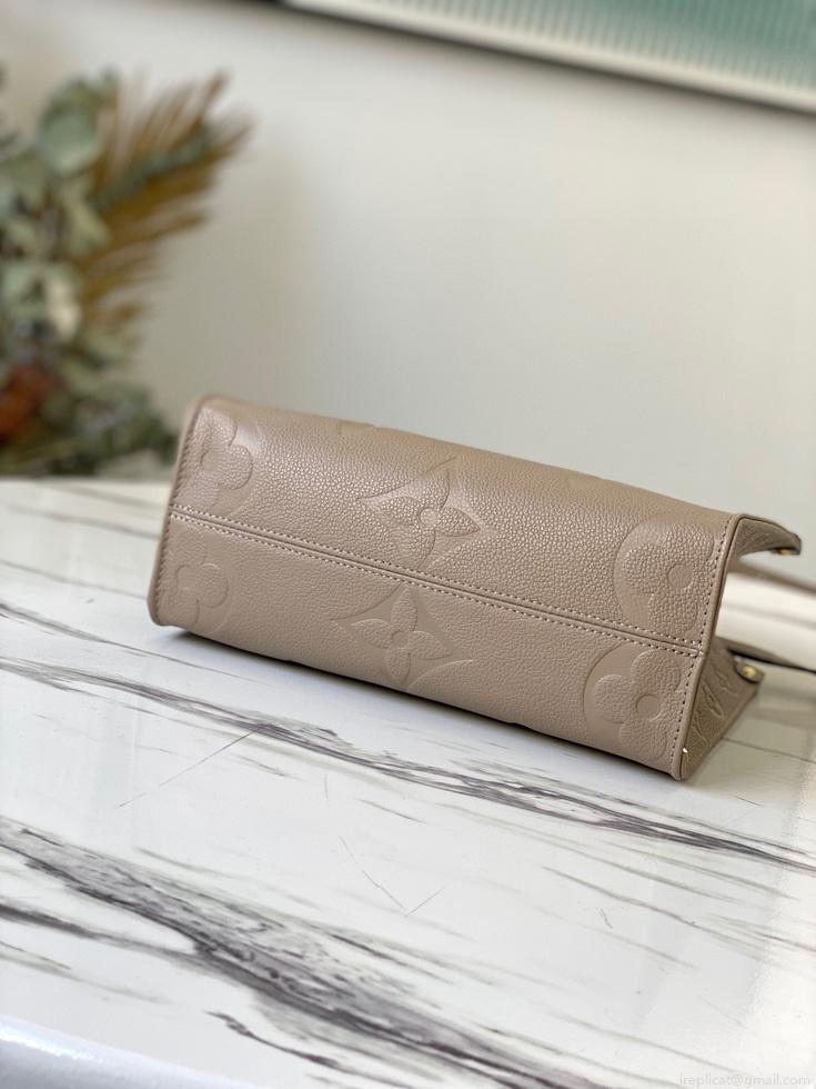 LV M45653 Louis Vuitton Onthego Pm Tote M45660 Bag Beige and Gray