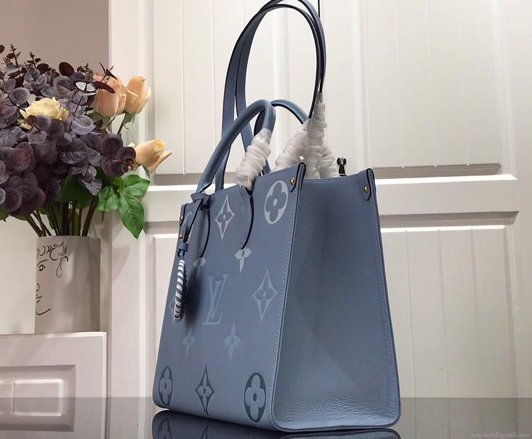 LV M45718 Louis Vuitton Onthego MM Handbag Summer Blue
